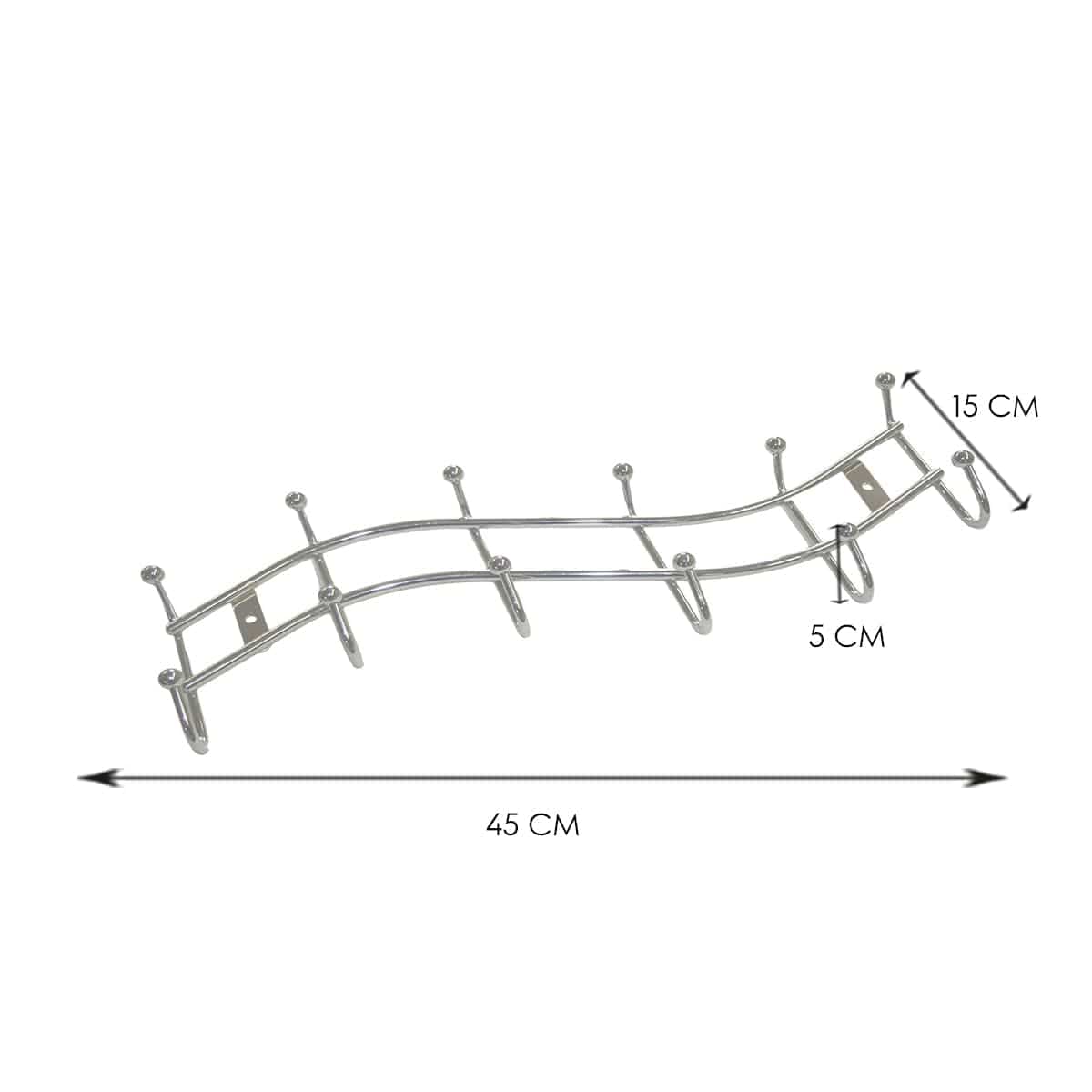 Bricocenter CHROMIUM-METAL HANGER 12 PLACES W45xH15 CM