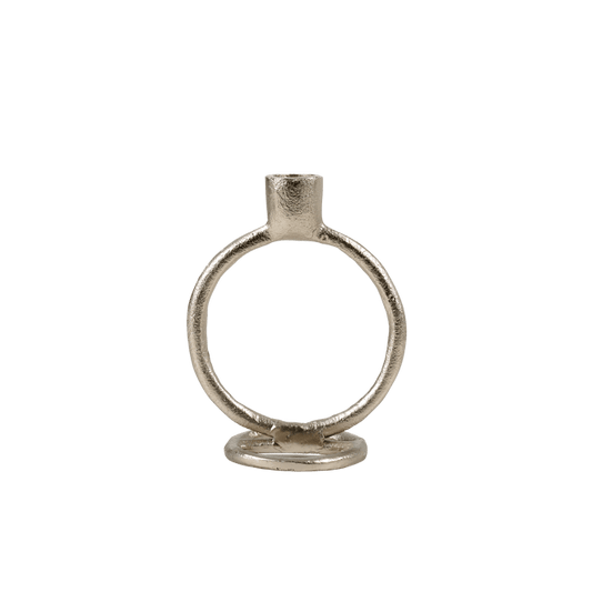 Casa RINGS Silver candlestick H 14 x W 11 cm - Ø 7 cm