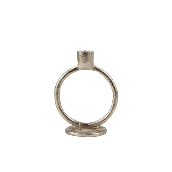 RINGS Silver-plated candlestick, H 14 x W 11 cm - Ø 7 cm