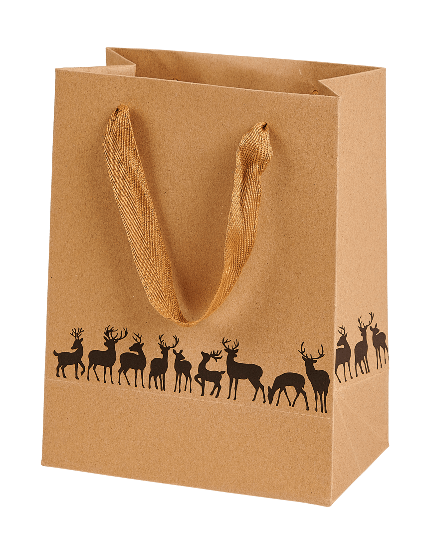 XMAS KRAFT Gift bag 4 designs brownH 23 x W 18 x D 10 cm - best price from Maltashopper.com CS677985