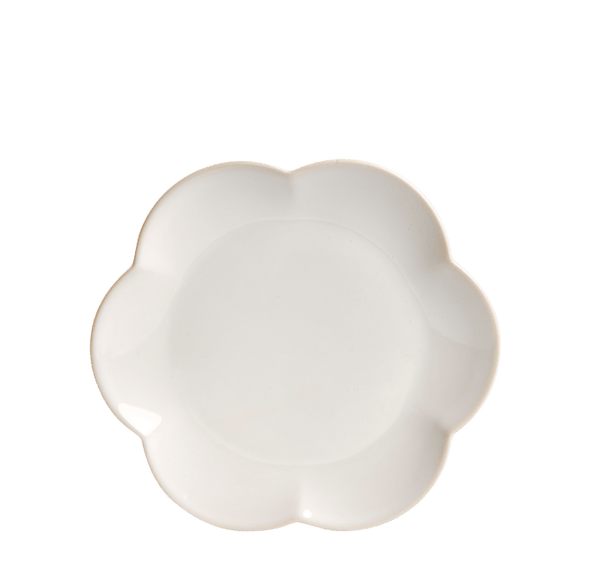 DAHLIA FLOWER White plate - set of 4 , Ø 21,5 cm