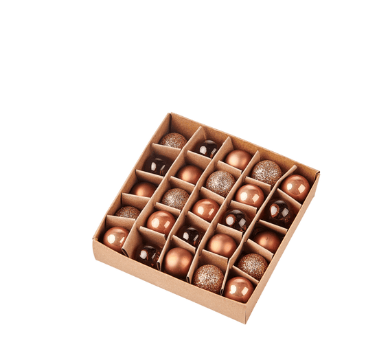 COPPER Christmas ball set of 25 bronzeØ 2 cm - best price from Maltashopper.com CS675731