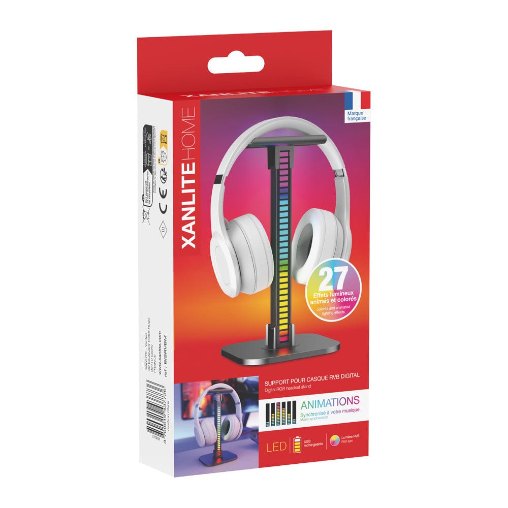 Bricocenter HEADPHONE STAND WITH RGB LED LIGHT BAR