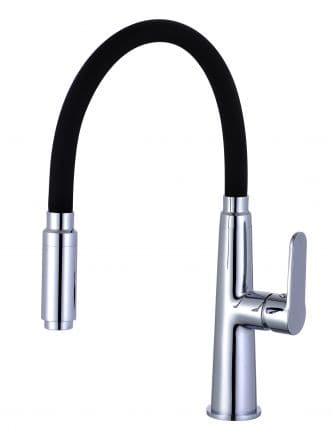 BIZEN SINK MIXER HIGH SPOUT FLEXIBLE BLACK/CHROME