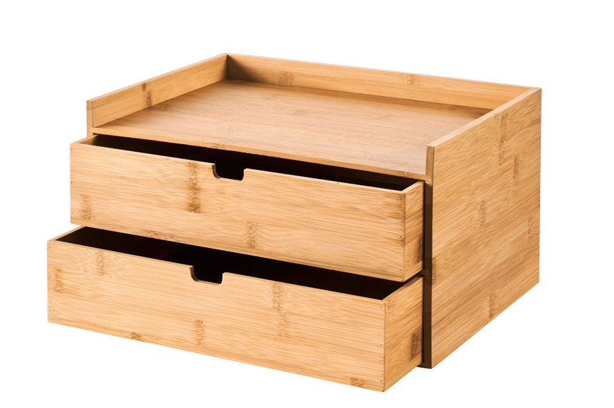 BAMBOO Storage unit with 2 drawers, natural - best price from Maltashopper.com CS664881-NATURAL