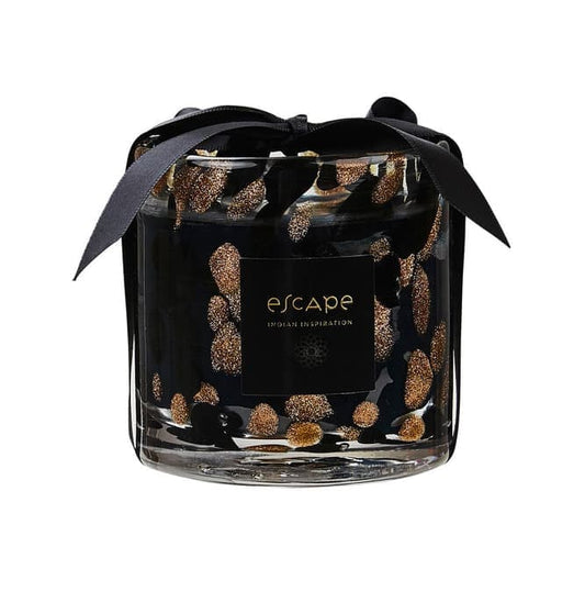 Casa ESCAPE INDIAN INSPIRATION Scented candle in black, copper, multicolored vase, H 8 cm - Ø 8 cm