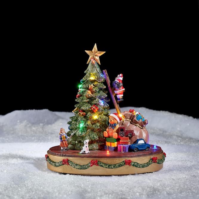 XMAS TREE Christmas deco with led lights in various colors H 23 x W 21 x D 18.5 cm