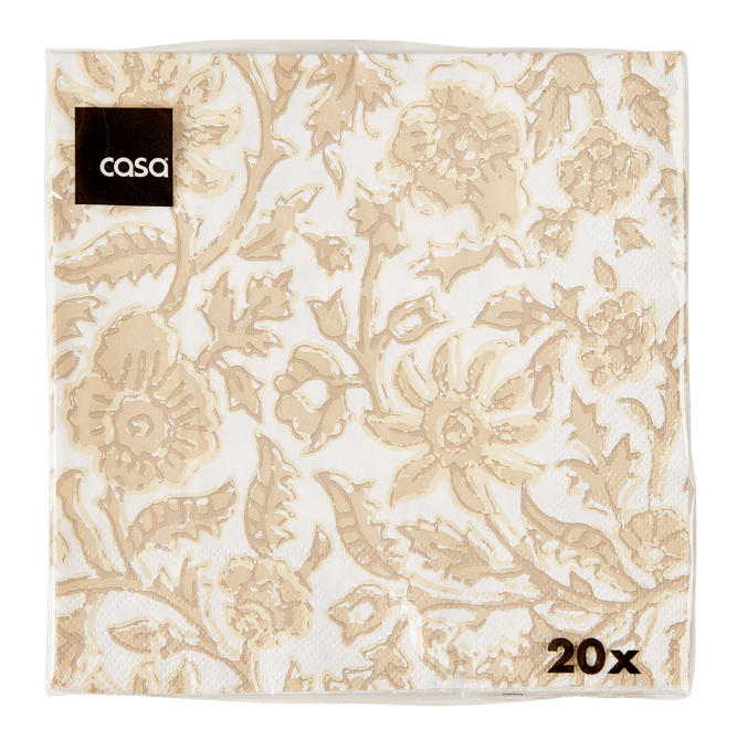 HENNA FLOWER Set of 20 napkins red, beige - best price from Maltashopper.com CS684775