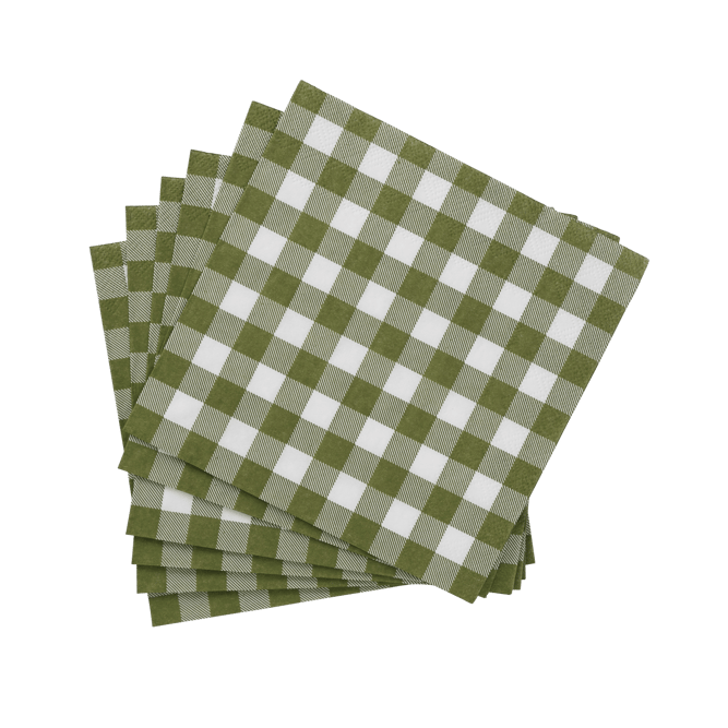 CHECK GREEN Set of 20 green napkins - best price from Maltashopper.com CS684719