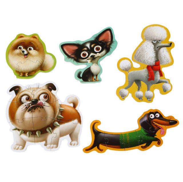 Toys Puzzlika - 5 Puzzles in 1: Dogs