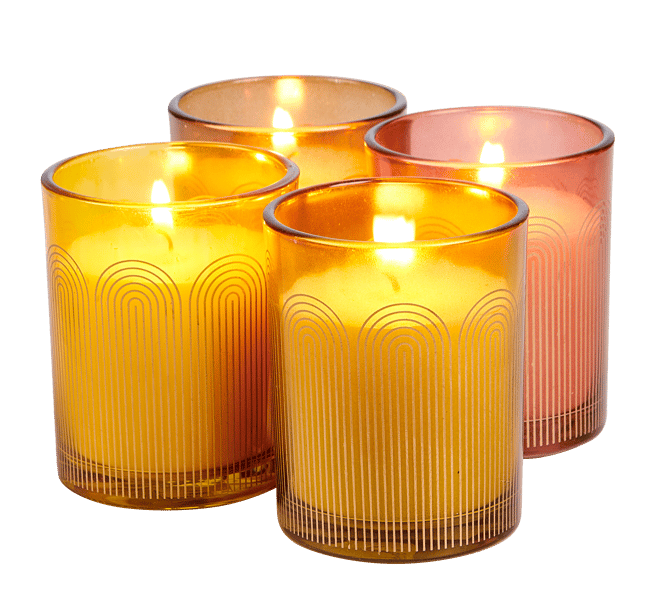 ARCO Scented candle 4 colours brown, yellow, green, .H 7,5 cm - Ø 6 cm - best price from Maltashopper.com CS677460