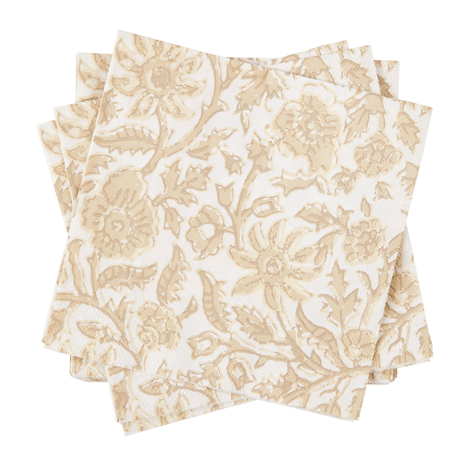 HENNA FLOWER Set of 20 napkins red, beige - best price from Maltashopper.com CS684775