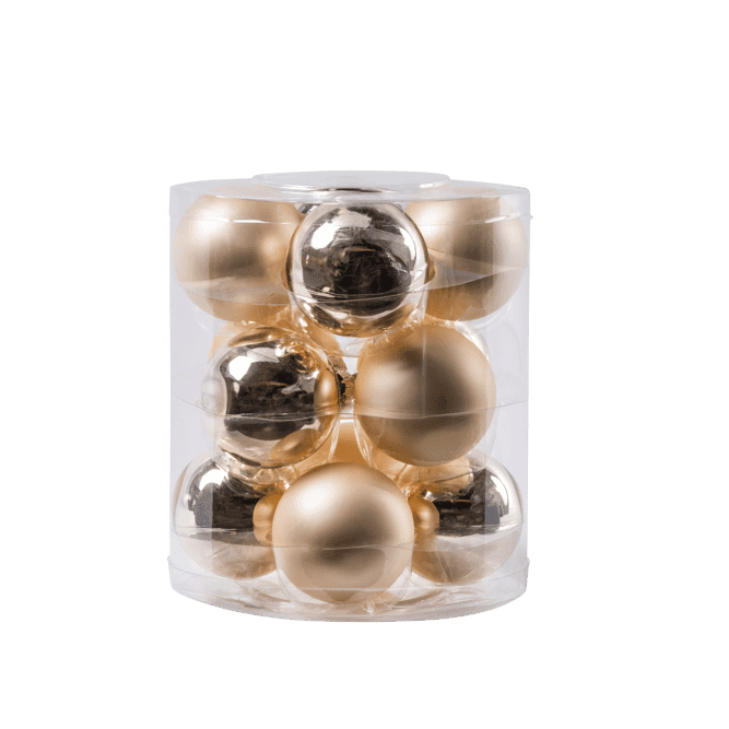 Casa PEARL Christmas bauble set of 12 antique white, Ø 6 cm