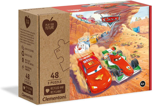 3 Puzzle da 48 Pezzi - Play For Future: Cars