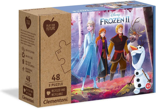 3 Puzzle da 48 Pezzi - Play for Future: Frozen 2