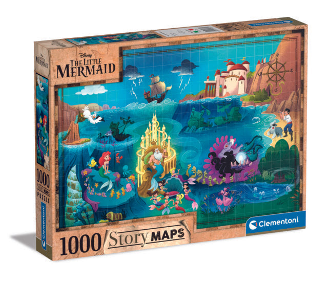 1000 Piece Puzzle Story Maps - The Little Mermaid