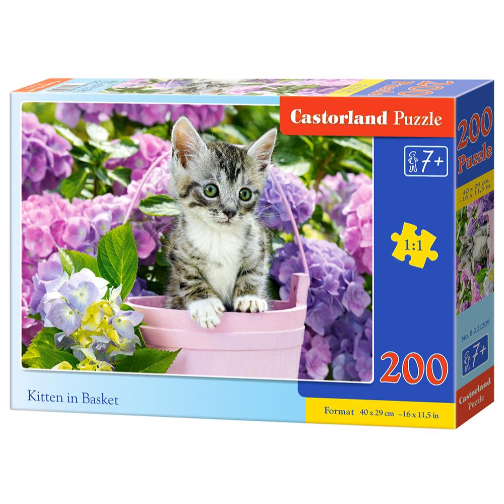 200 Piece Puzzle - Kitten in Basket