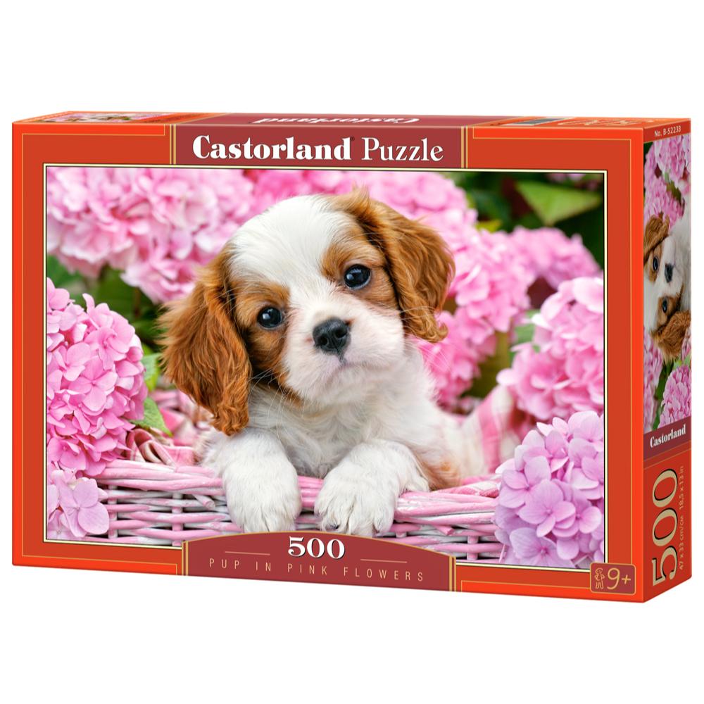 Toys Puzzle 500 Pezzi - Pup in Pink Flowers