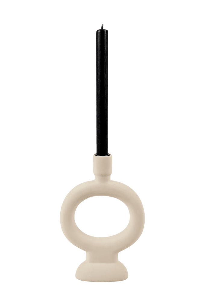 RINGO Light gray candlestick H 23.4 cm - Ø 15.6 cm