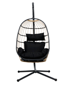 BAZAI Hanging chair with black support stand H 190 x W 110 x D 96 cm - best price from Maltashopper.com CS668101