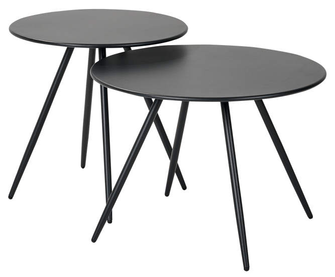 Casa IVY Black lounge table, H 45 cm - Ø 45 cm