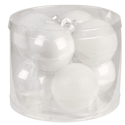 WHITE Christmas ball set of 8 whiteØ 7 cm - best price from Maltashopper.com CS664398