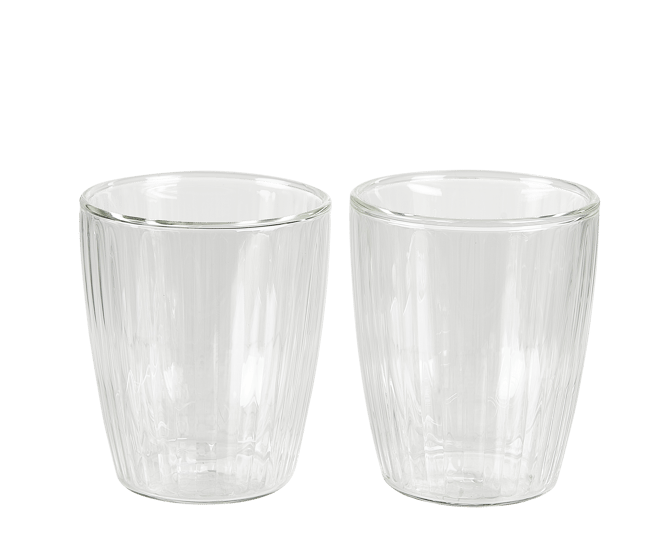 Casa PAUSE 2nd wall glass set of 2 25 CL transparent, H 9 cm - Ø 8,3 cm