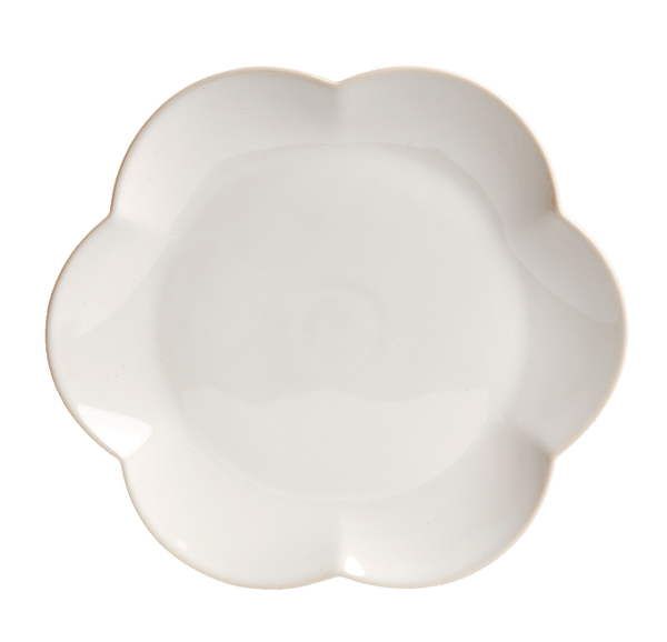 DAHLIA FLOWER White plate - set of 4 , Ø 27 cm