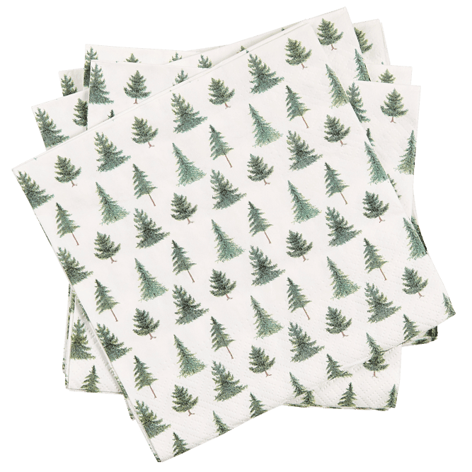 CONIFER FOREST Set of 20 paper napkins in various colors W 33 x L 33 cm - best price from Maltashopper.com CS677845