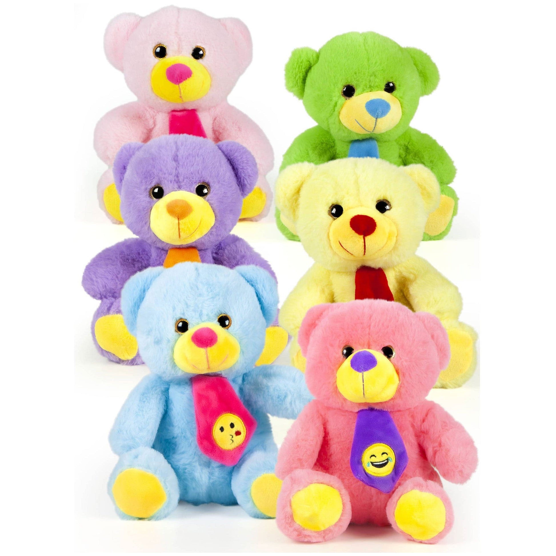 COLORED BEARS H35CM 6 ASS WITH TIE