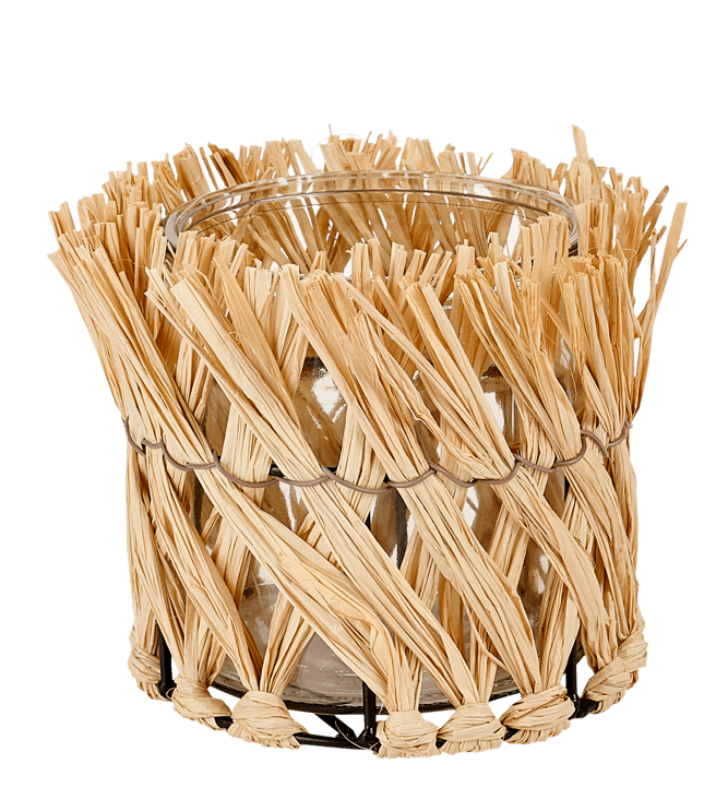 RAFFIA Natural candle holder - best price from Maltashopper.com CS679483