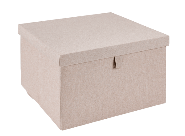 LINOLUX Storage box with beige lid, H 22 x W 36 x D 36 cm