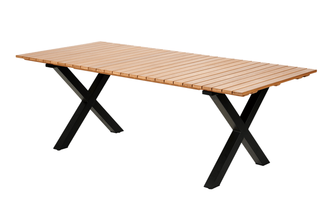 FORMAX Garden table with X legs natural/black