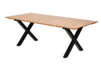 FORMAX Garden table with X legs natural/black