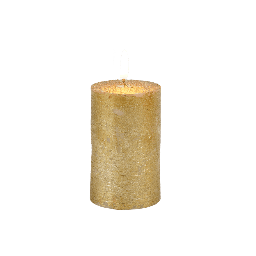 METAL Cylindrical candle 3 colors golden, bronze, olive green H 8 cm - Ø 5 cm - best price from Maltashopper.com CS676053