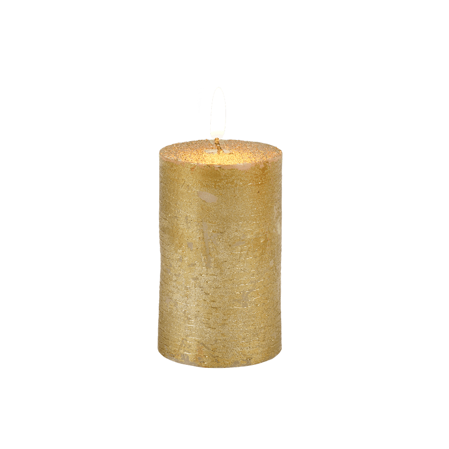 Casa METAL Cylindrical candle 3 colors golden, bronze, olive green H 8 cm - Ø 5 cm