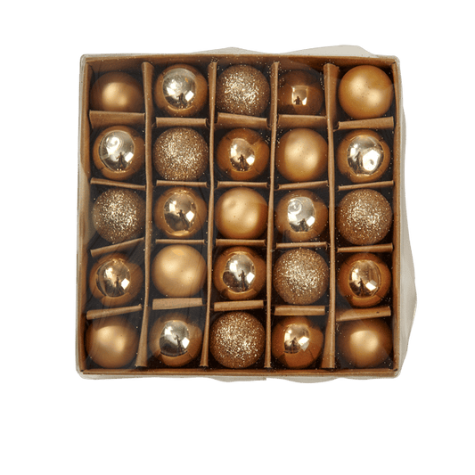 Casa GOLD Christmas bauble set of 25 golden, Ø 2 cm