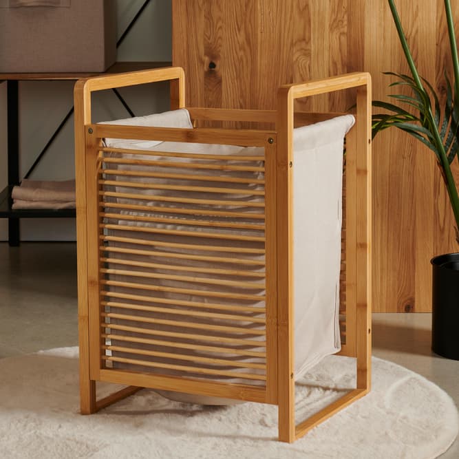 Casa LINOLUX BAMBOO LAUNDRY BASKET