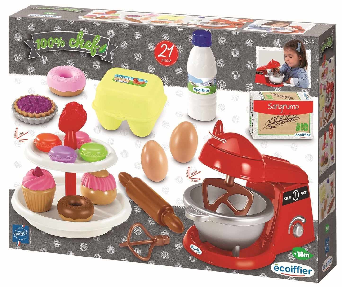 Toys 100% Chef Set Mixer with 21 accessories