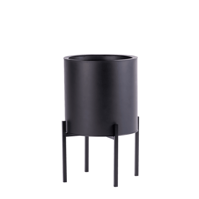 LOUNGE Black garden pot H 50 cm - Ø 30 cm - best price from Maltashopper.com CS628124