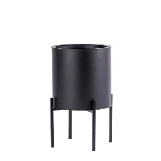 LOUNGE Black garden pot H 50 cm - Ø 30 cm - best price from Maltashopper.com CS628124