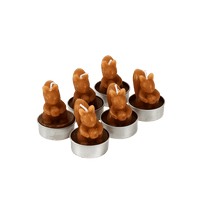 SQUIRREL Candles set of 6 brown H 5 cm - Ø 3.5 cm - best price from Maltashopper.com CS675871