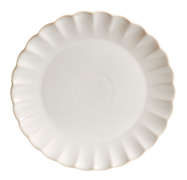 DAHLIA White plate - set of 4 , Ø 27 cm