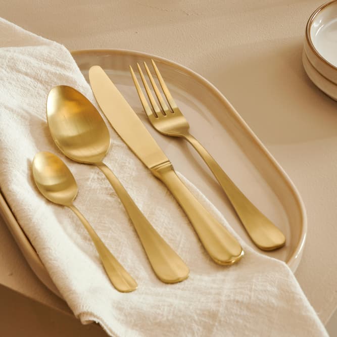GRACE Cutlery 16 pieces light gold - best price from Maltashopper.com CS685699