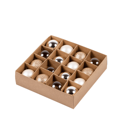 PEARL Christmas ball set of 16 antique whiteØ 4 cm