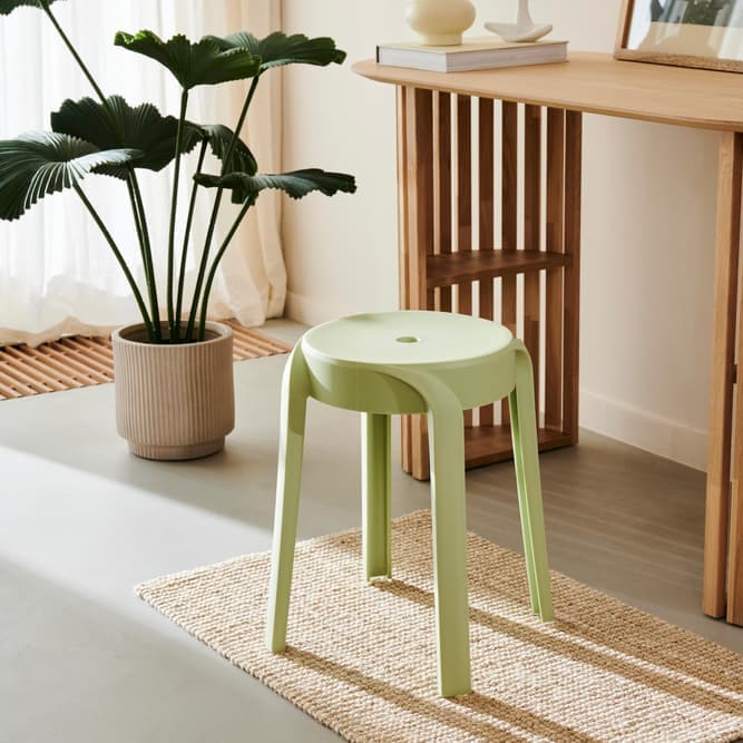 Casa KARLUS Green stool, H 46 cm - Ø 43 cm