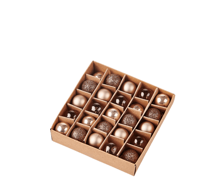 CHOCOLATE Christmas ball set of 25 brownØ 2 cm
