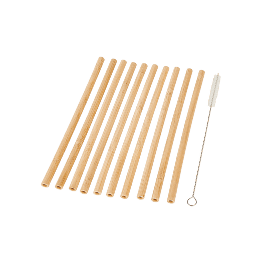 BAMBOO Reusable straws set of 10 naturalL 20 cm - Ø 0,8 cm - best price from Maltashopper.com CS670565