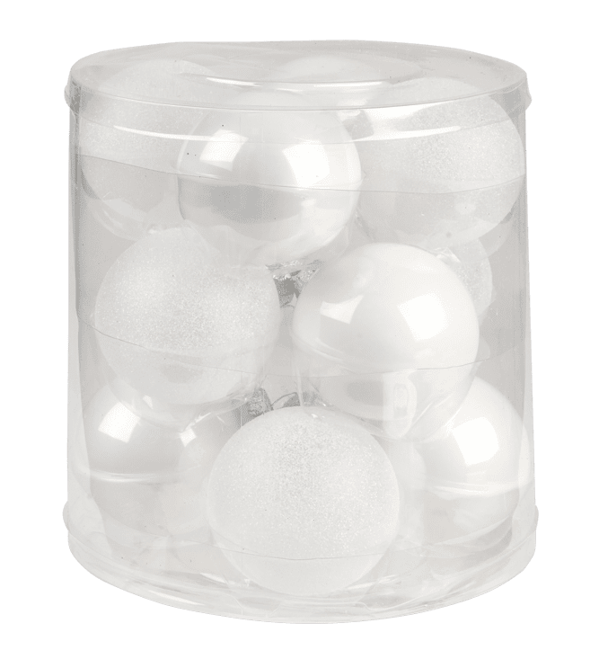 WHITE Christmas ball set of 12 whiteØ 6 cm - best price from Maltashopper.com CS664391