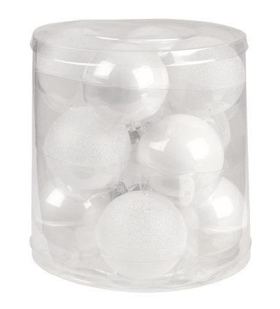 WHITE Christmas ball set of 12 whiteØ 6 cm